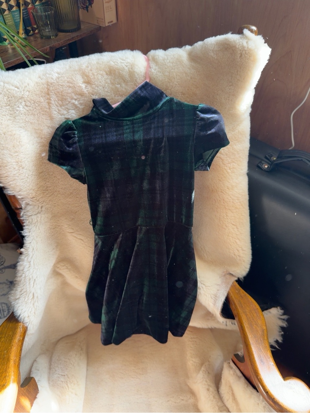 Polo Ralph Lauren Girls 3T Green Tartan Plaid Velvet Holiday Dress